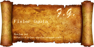 Fixler Gyula névjegykártya